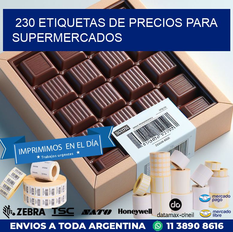 230 ETIQUETAS DE PRECIOS PARA SUPERMERCADOS