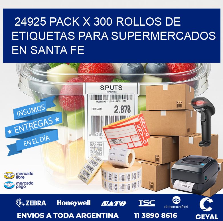 24925 PACK X 300 ROLLOS DE ETIQUETAS PARA SUPERMERCADOS EN SANTA FE