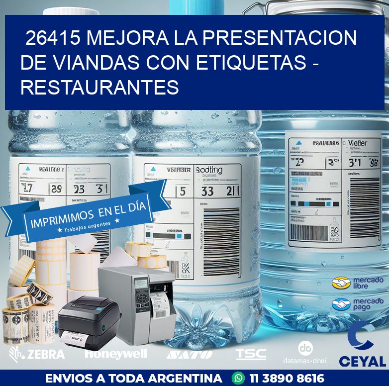 26415 MEJORA LA PRESENTACION DE VIANDAS CON ETIQUETAS - RESTAURANTES