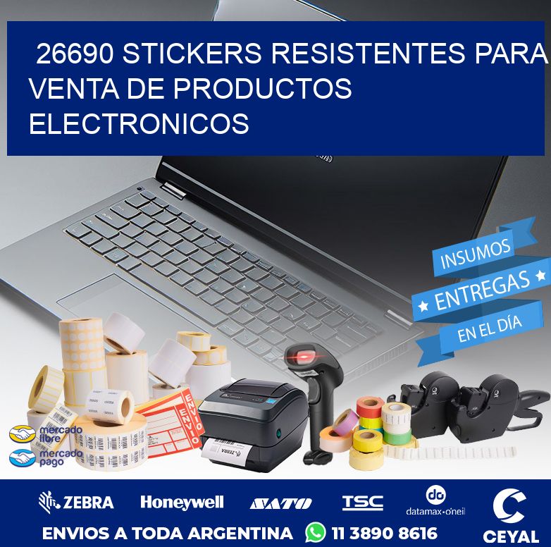 26690 STICKERS RESISTENTES PARA VENTA DE PRODUCTOS ELECTRONICOS
