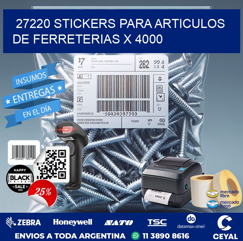 27220 STICKERS PARA ARTICULOS DE FERRETERIAS X 4000