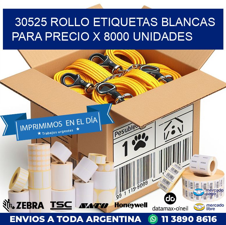 30525 ROLLO ETIQUETAS BLANCAS PARA PRECIO X 8000 UNIDADES