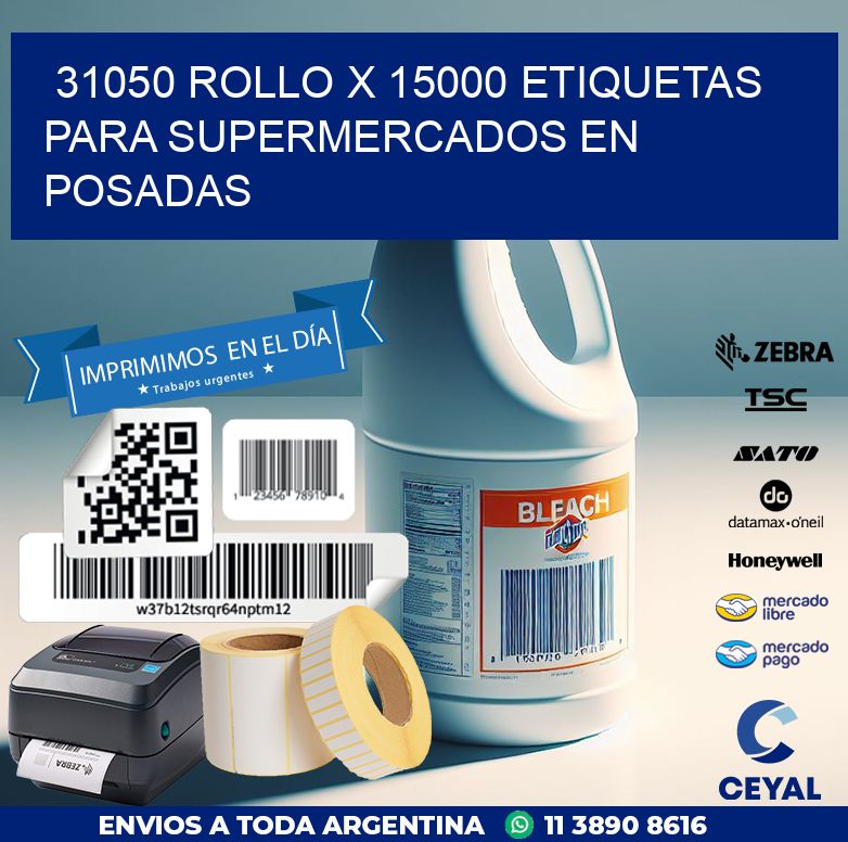 31050 ROLLO X 15000 ETIQUETAS PARA SUPERMERCADOS EN POSADAS