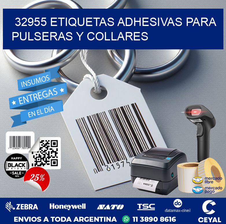 32955 ETIQUETAS ADHESIVAS PARA PULSERAS Y COLLARES
