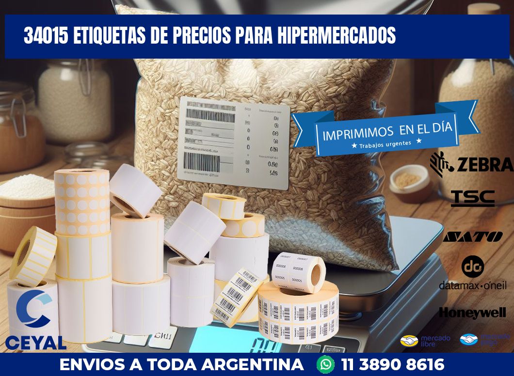 34015 ETIQUETAS DE PRECIOS PARA HIPERMERCADOS