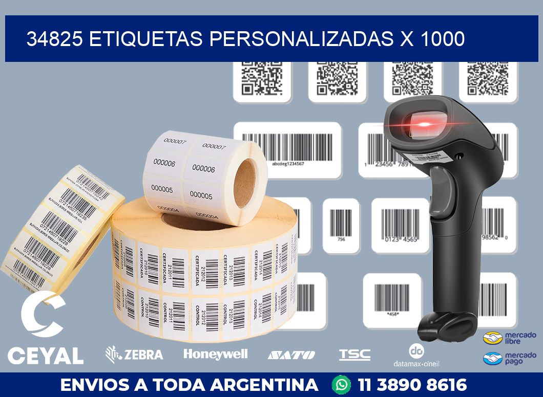 34825 ETIQUETAS PERSONALIZADAS X 1000