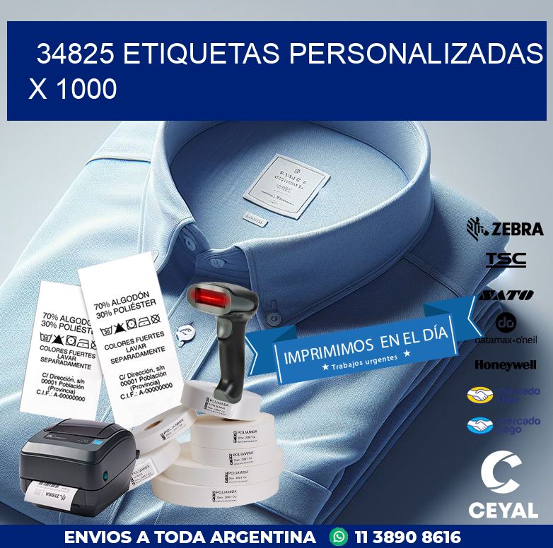 34825 ETIQUETAS PERSONALIZADAS X 1000