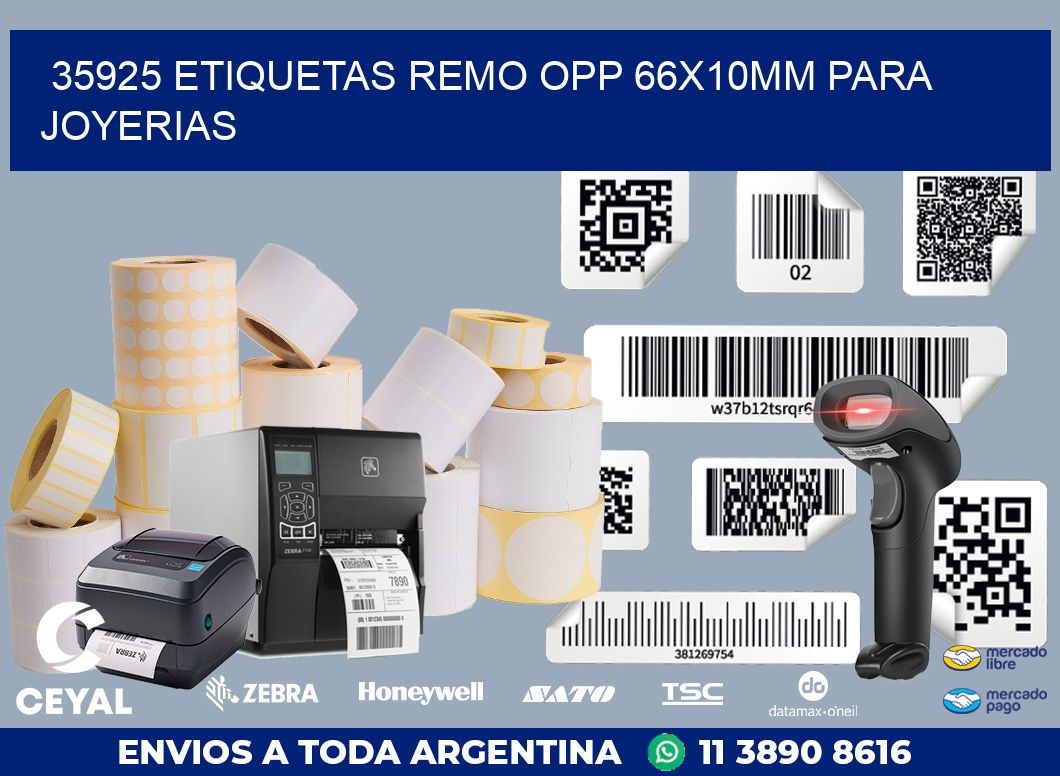 35925 ETIQUETAS REMO OPP 66X10MM PARA JOYERIAS