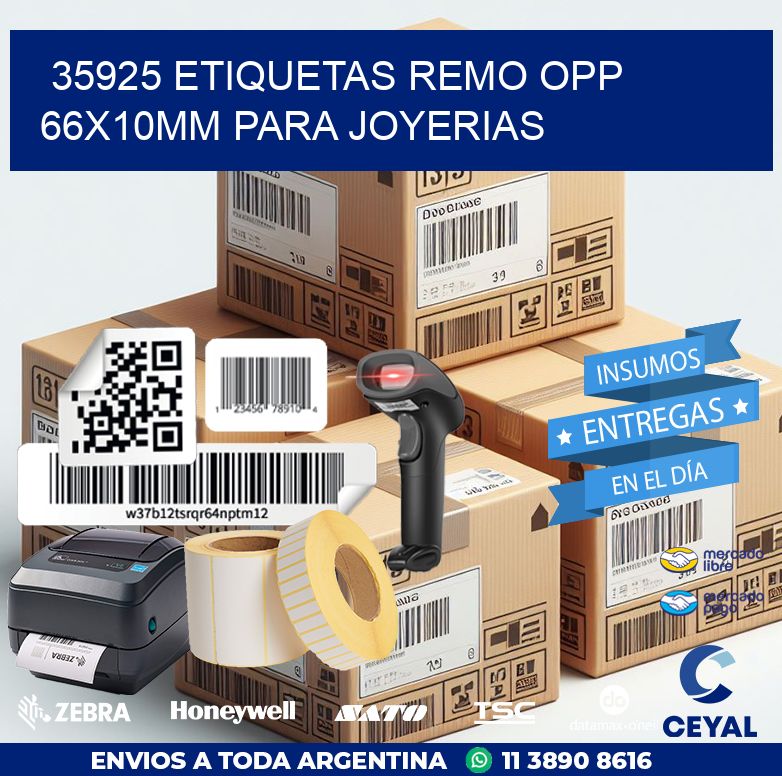 35925 ETIQUETAS REMO OPP 66X10MM PARA JOYERIAS