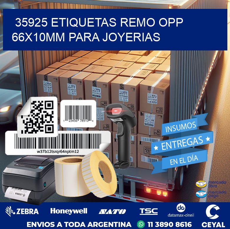 35925 ETIQUETAS REMO OPP 66X10MM PARA JOYERIAS