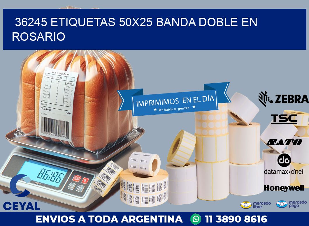 36245 ETIQUETAS 50X25 BANDA DOBLE EN ROSARIO