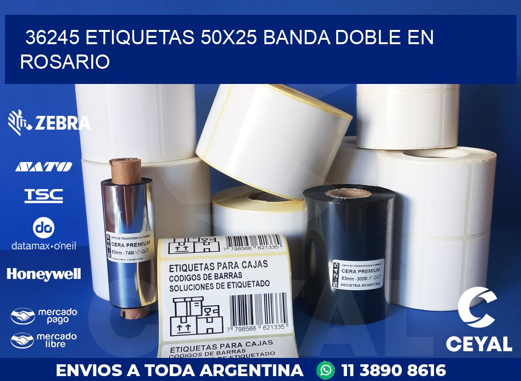 36245 ETIQUETAS 50X25 BANDA DOBLE EN ROSARIO