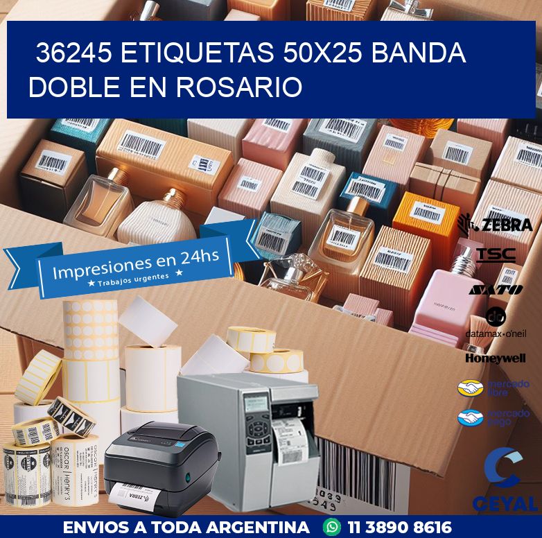 36245 ETIQUETAS 50X25 BANDA DOBLE EN ROSARIO