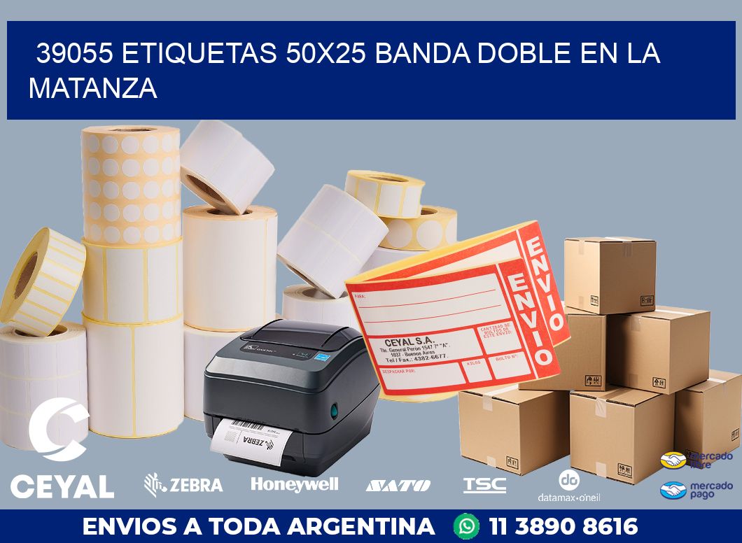39055 ETIQUETAS 50X25 BANDA DOBLE EN LA MATANZA