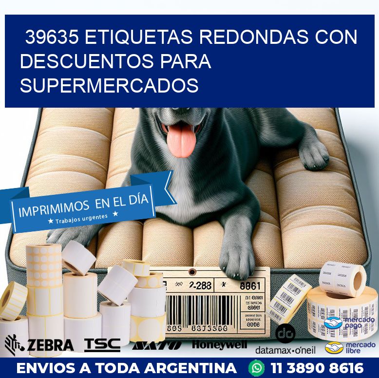39635 ETIQUETAS REDONDAS CON DESCUENTOS PARA SUPERMERCADOS