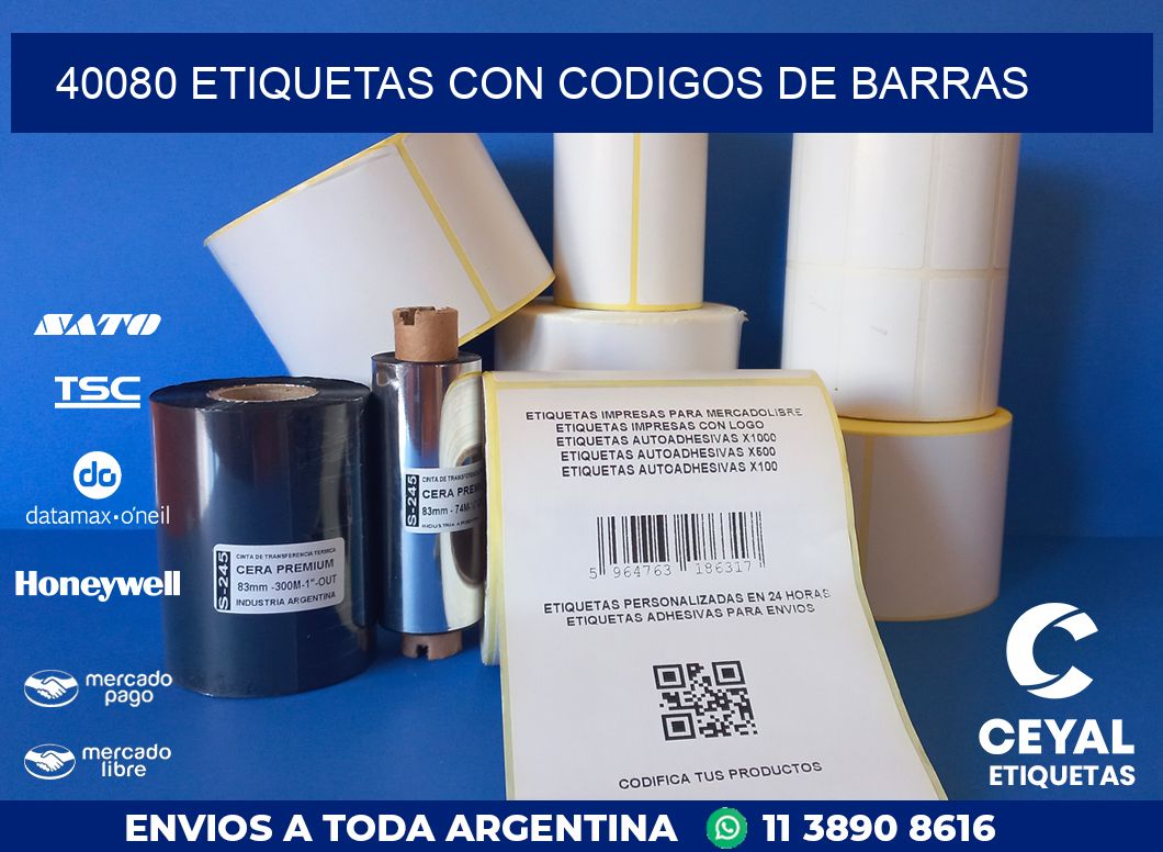 40080 ETIQUETAS CON CODIGOS DE BARRAS