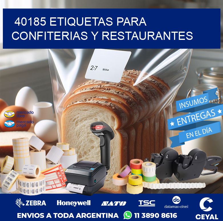 40185 ETIQUETAS PARA CONFITERIAS Y RESTAURANTES