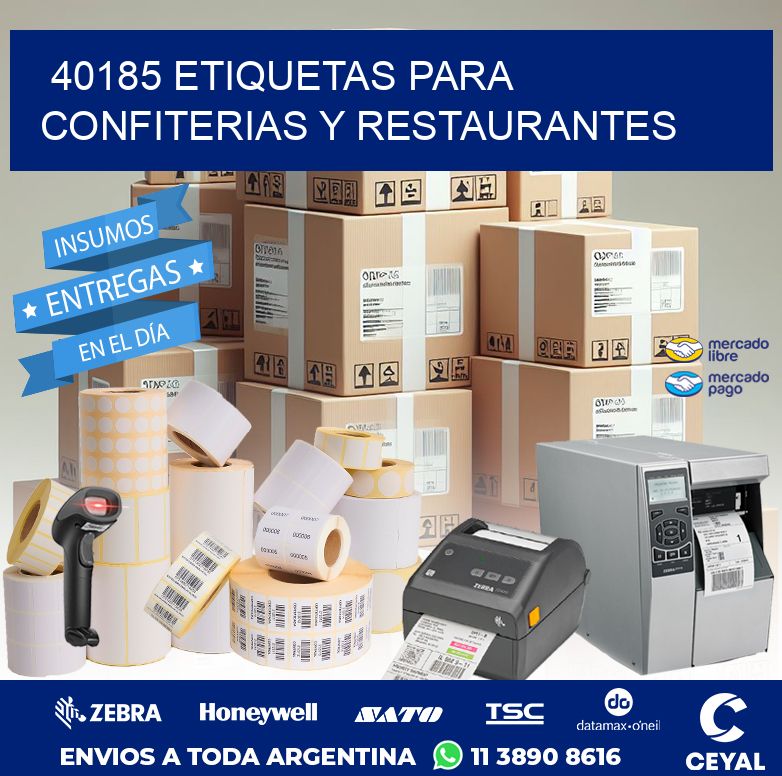 40185 ETIQUETAS PARA CONFITERIAS Y RESTAURANTES