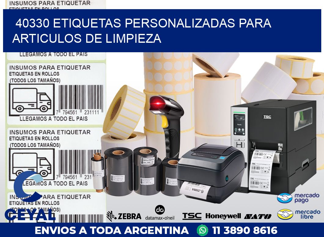40330 ETIQUETAS PERSONALIZADAS PARA ARTICULOS DE LIMPIEZA