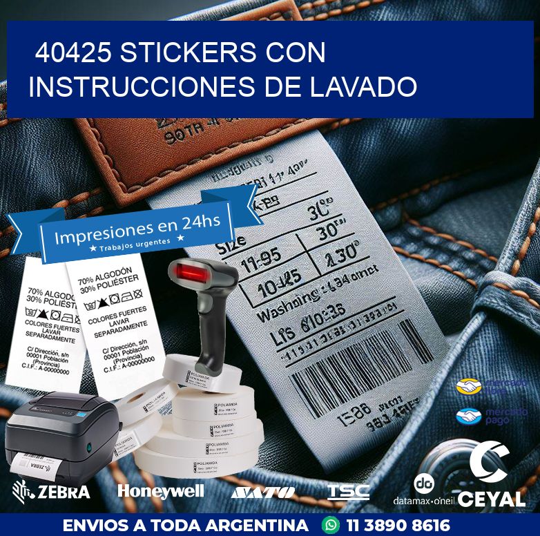 40425 STICKERS CON INSTRUCCIONES DE LAVADO