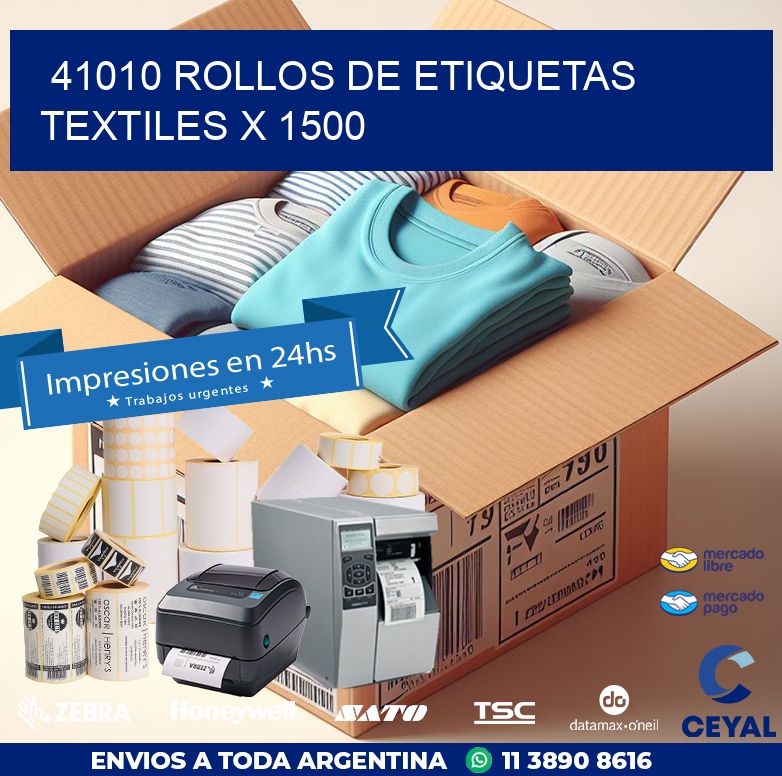 41010 ROLLOS DE ETIQUETAS TEXTILES X 1500