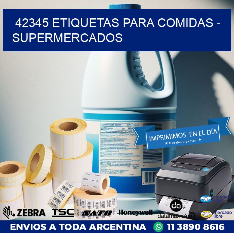 42345 ETIQUETAS PARA COMIDAS - SUPERMERCADOS