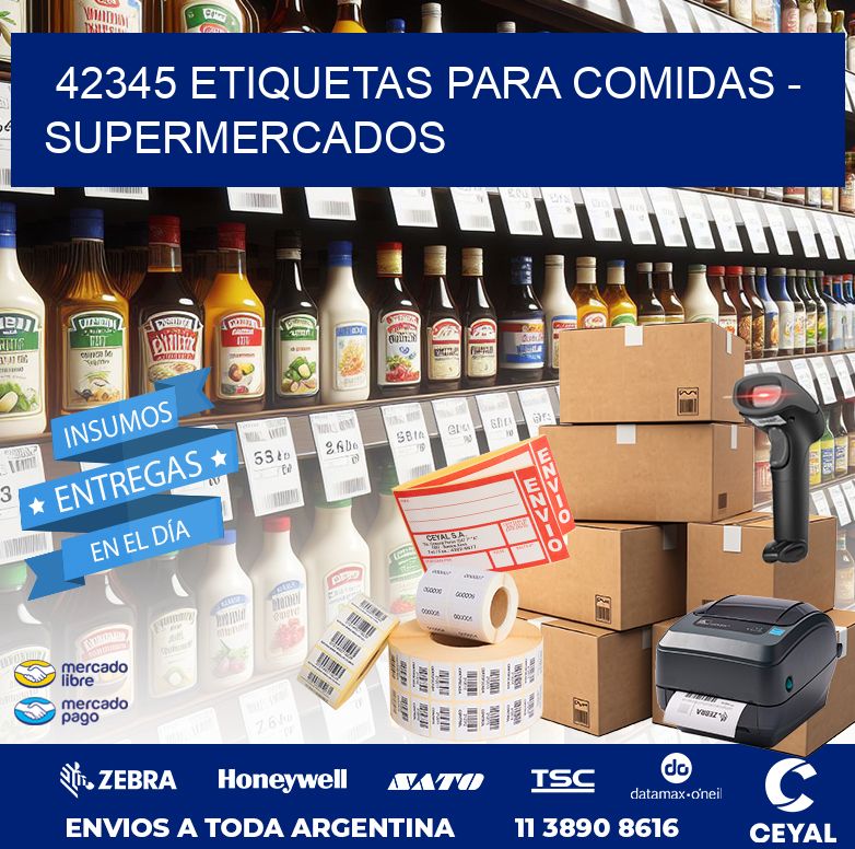42345 ETIQUETAS PARA COMIDAS – SUPERMERCADOS