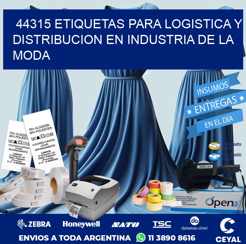 44315 ETIQUETAS PARA LOGISTICA Y DISTRIBUCION EN INDUSTRIA DE LA MODA