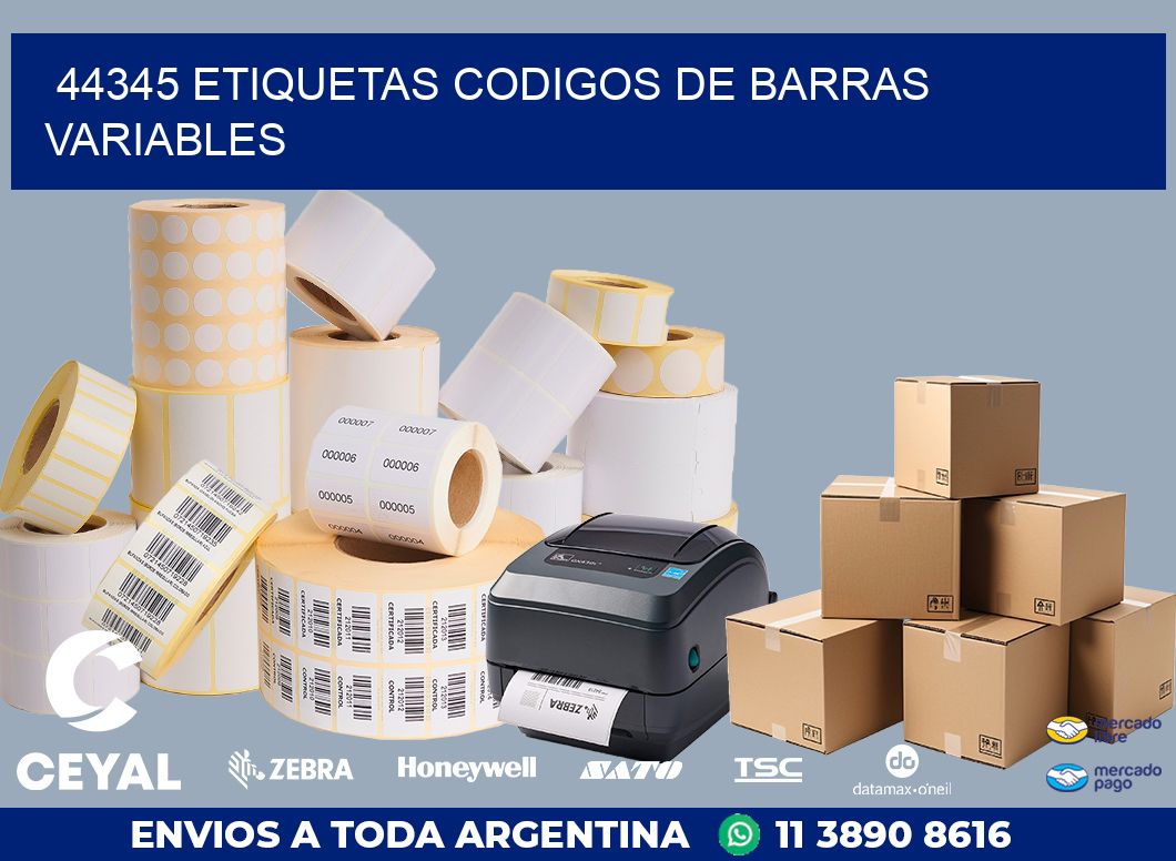 44345 ETIQUETAS CODIGOS DE BARRAS VARIABLES