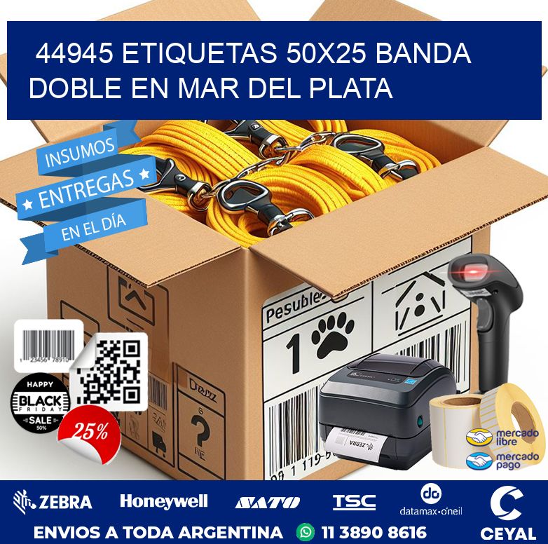 44945 ETIQUETAS 50X25 BANDA DOBLE EN MAR DEL PLATA