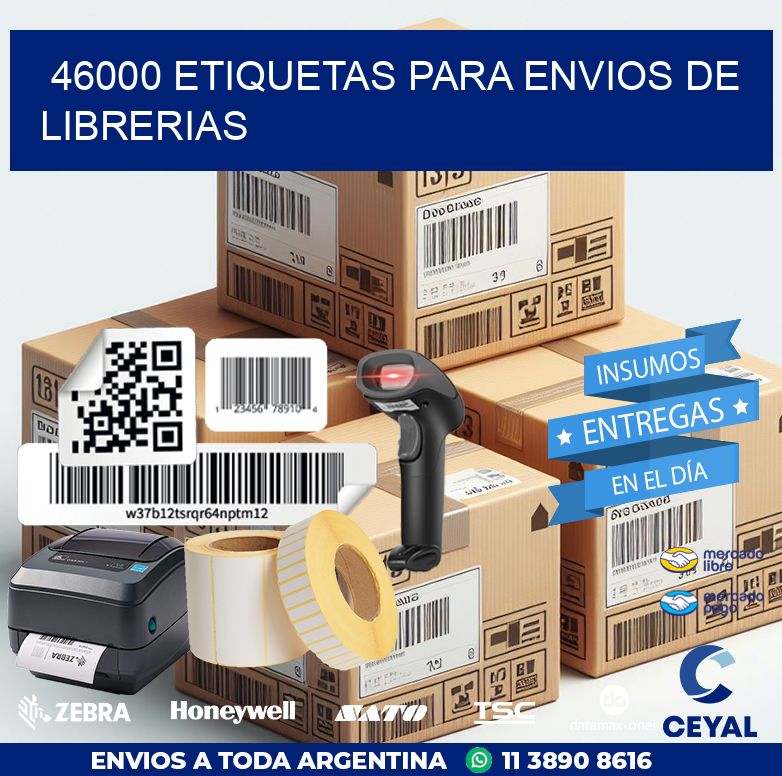 46000 ETIQUETAS PARA ENVIOS DE LIBRERIAS