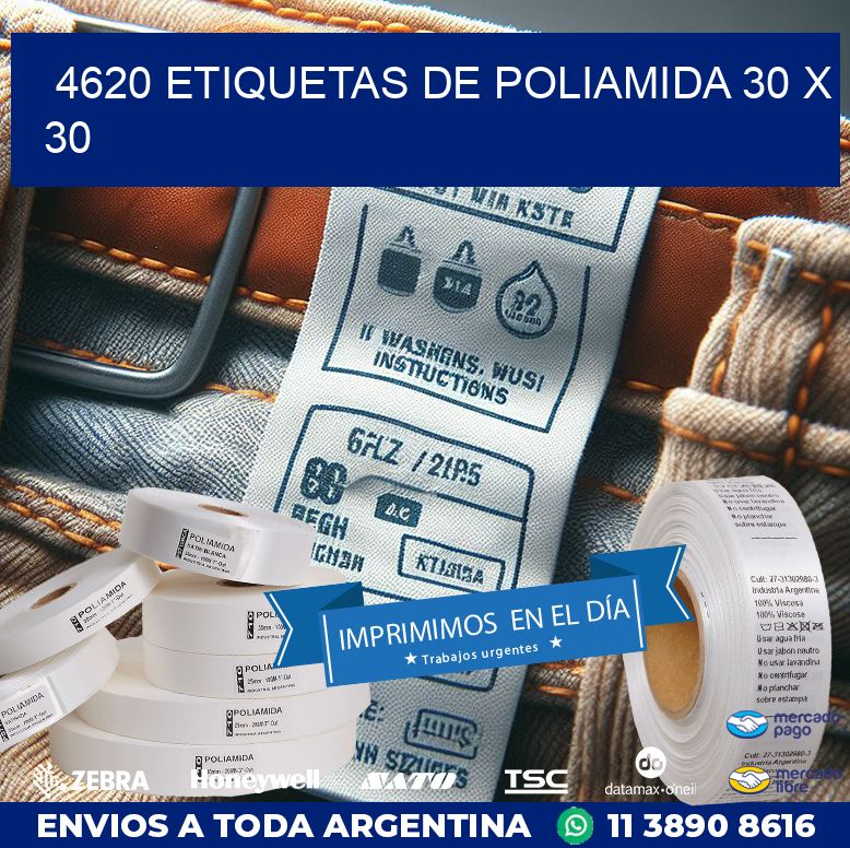 4620 ETIQUETAS DE POLIAMIDA 30 X 30