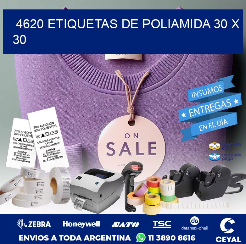 4620 ETIQUETAS DE POLIAMIDA 30 X 30