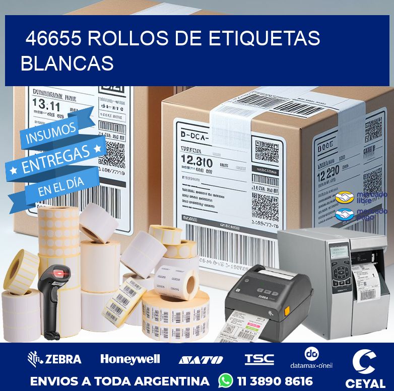 46655 ROLLOS DE ETIQUETAS BLANCAS