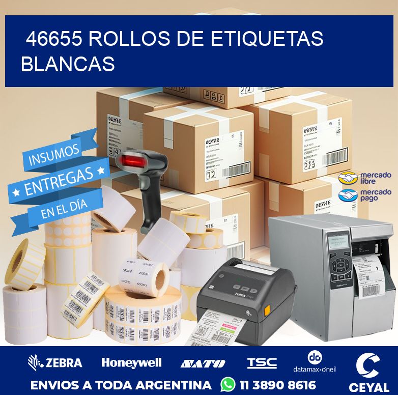 46655 ROLLOS DE ETIQUETAS BLANCAS