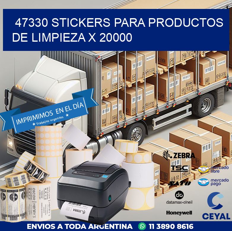 47330 STICKERS PARA PRODUCTOS DE LIMPIEZA X 20000