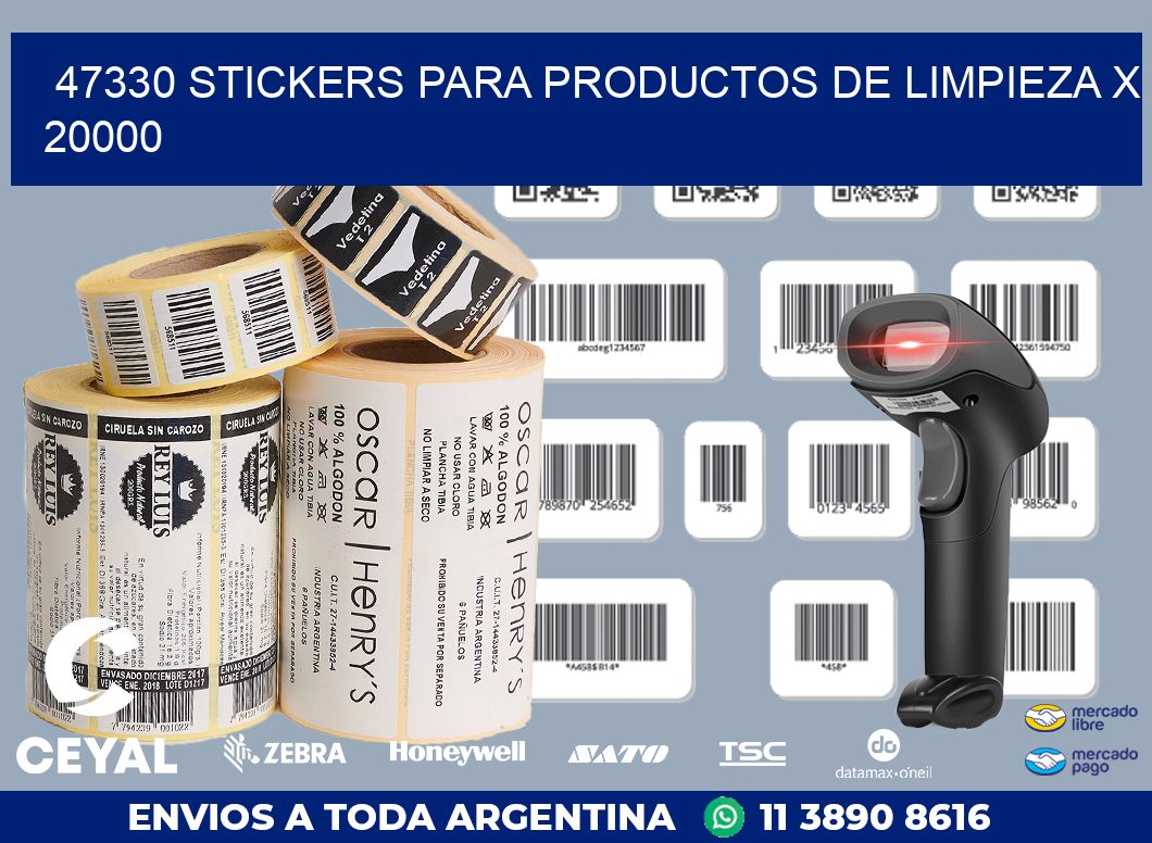 47330 STICKERS PARA PRODUCTOS DE LIMPIEZA X 20000