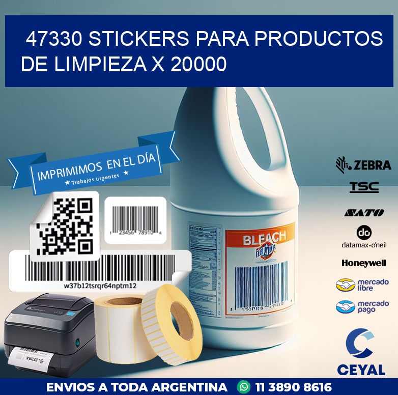 47330 STICKERS PARA PRODUCTOS DE LIMPIEZA X 20000