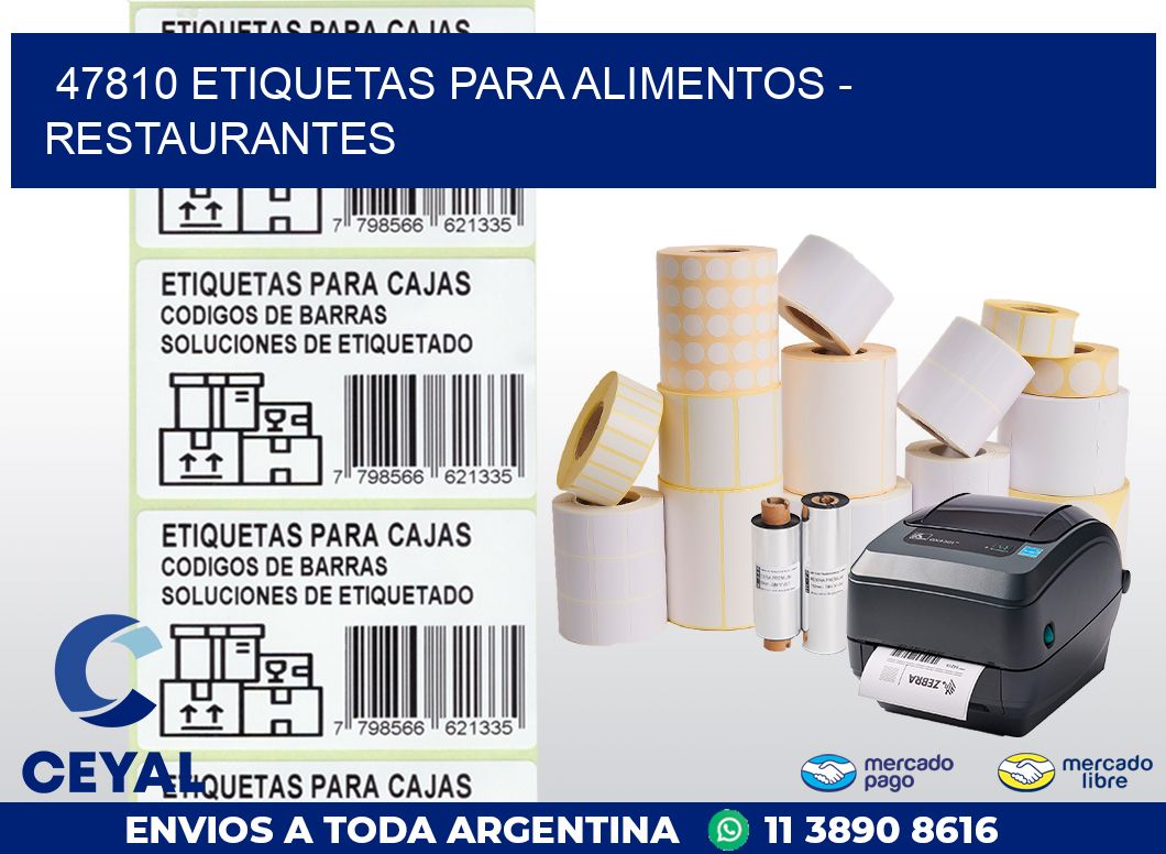47810 ETIQUETAS PARA ALIMENTOS – RESTAURANTES