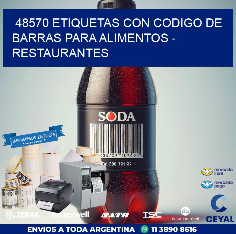 48570 ETIQUETAS CON CODIGO DE BARRAS PARA ALIMENTOS - RESTAURANTES