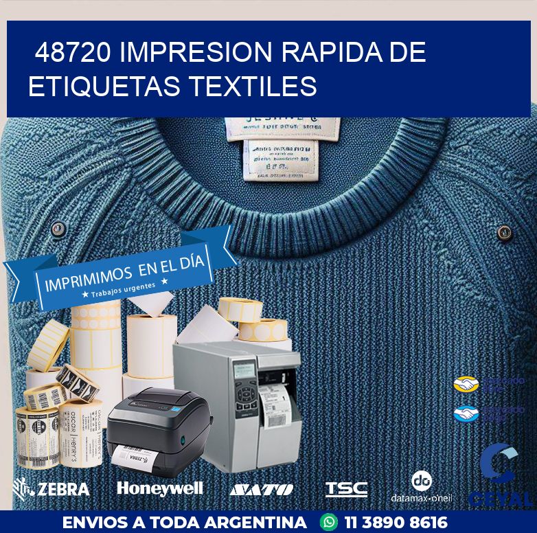 48720 IMPRESION RAPIDA DE ETIQUETAS TEXTILES