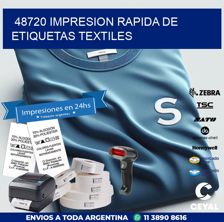 48720 IMPRESION RAPIDA DE ETIQUETAS TEXTILES