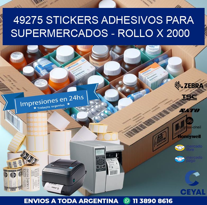 49275 STICKERS ADHESIVOS PARA SUPERMERCADOS - ROLLO X 2000