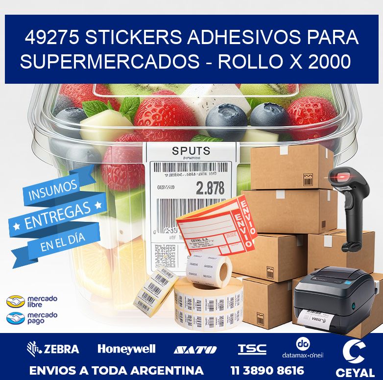 49275 STICKERS ADHESIVOS PARA SUPERMERCADOS – ROLLO X 2000