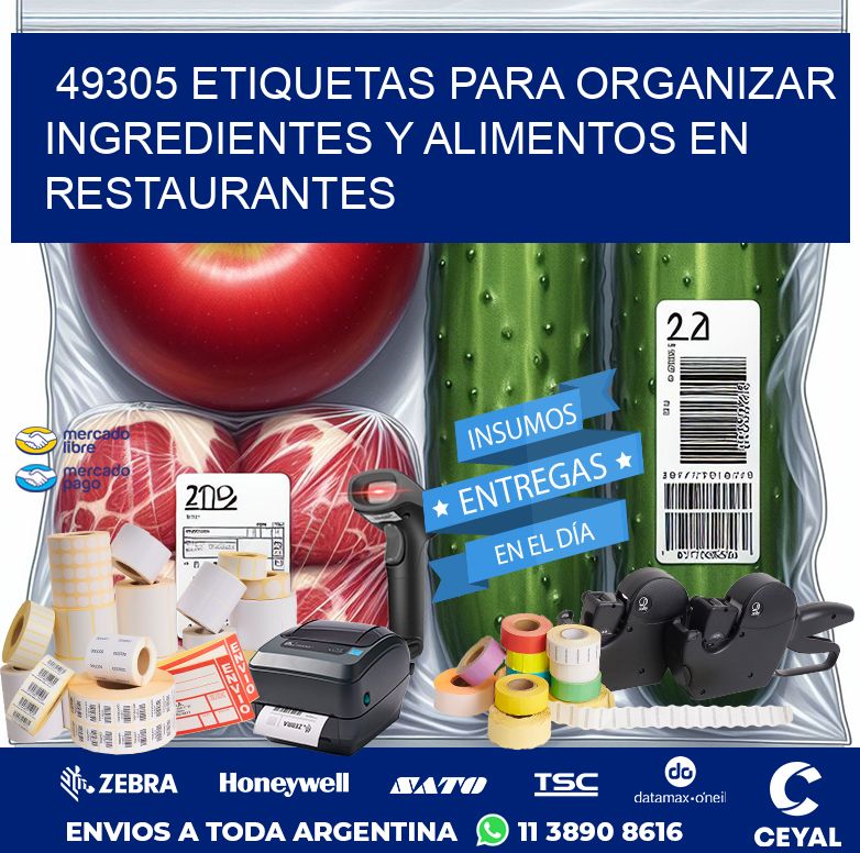 49305 ETIQUETAS PARA ORGANIZAR INGREDIENTES Y ALIMENTOS EN RESTAURANTES