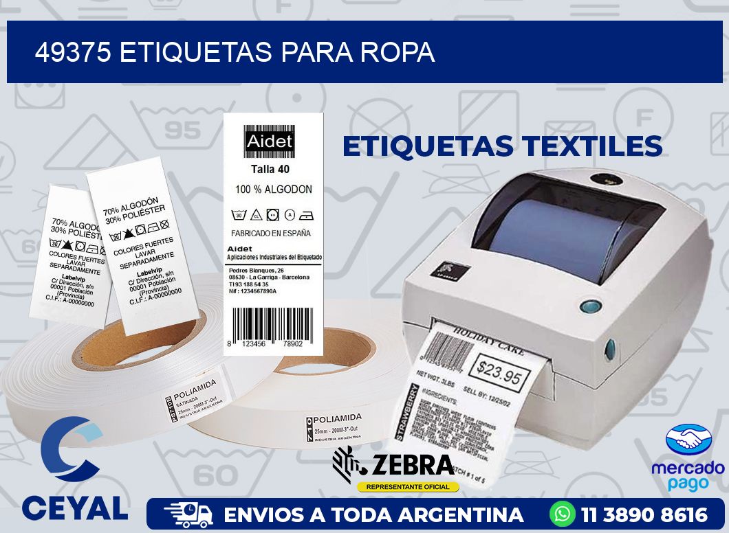 49375 ETIQUETAS PARA ROPA