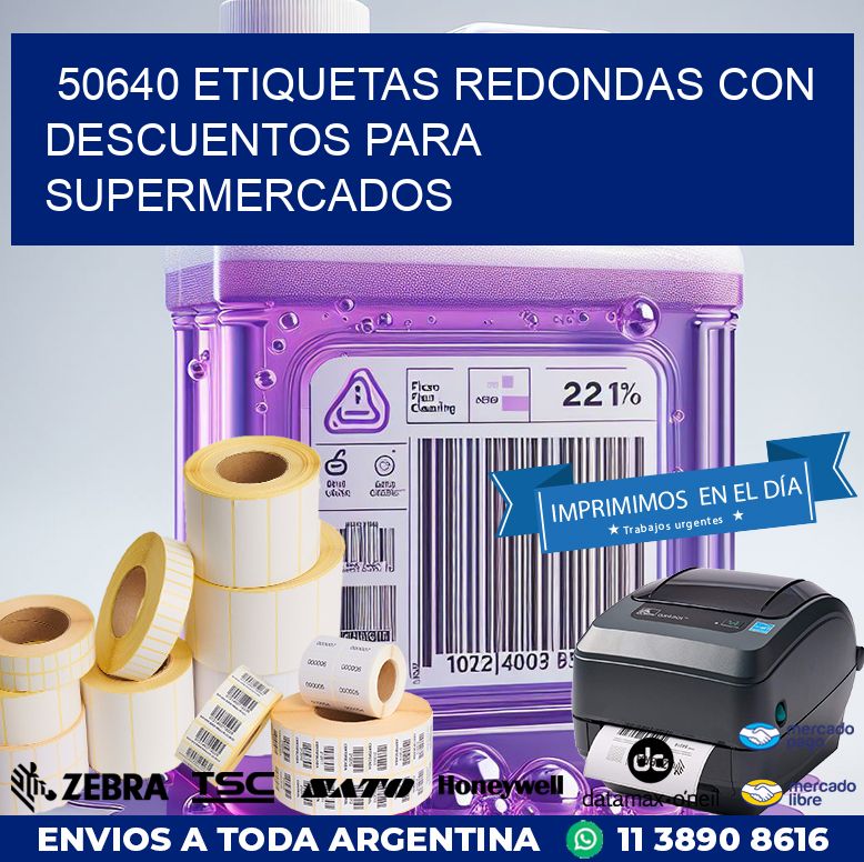 50640 ETIQUETAS REDONDAS CON DESCUENTOS PARA SUPERMERCADOS