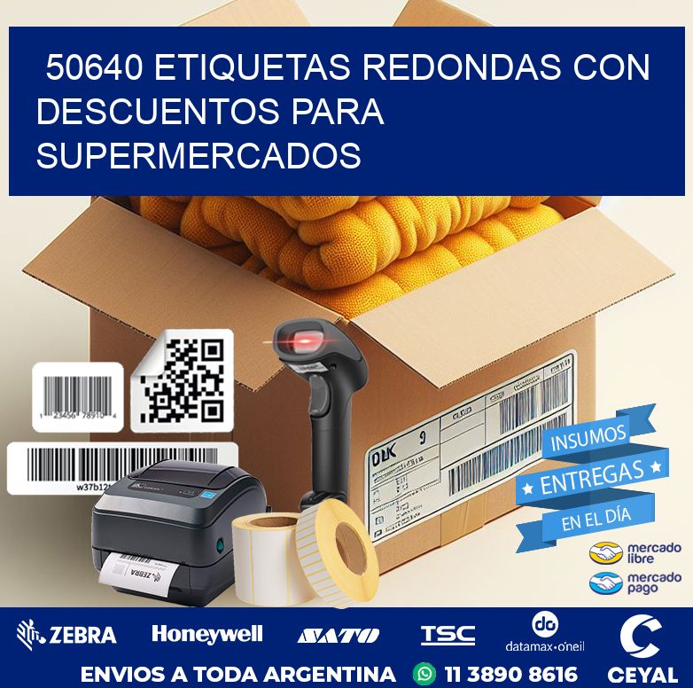 50640 ETIQUETAS REDONDAS CON DESCUENTOS PARA SUPERMERCADOS