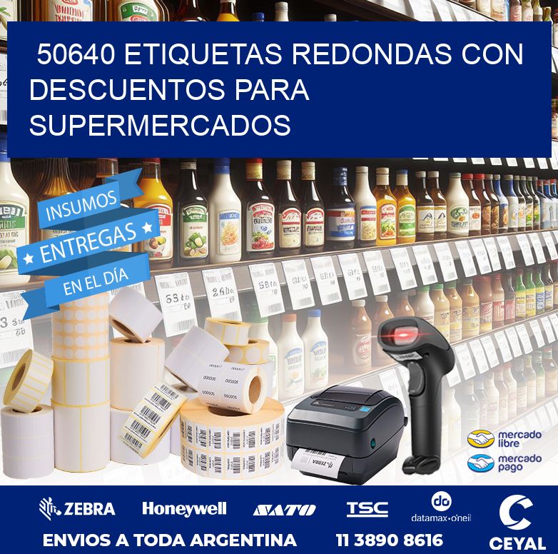 50640 ETIQUETAS REDONDAS CON DESCUENTOS PARA SUPERMERCADOS