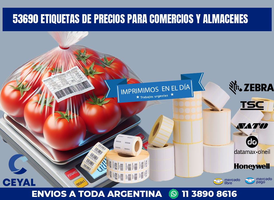 53690 ETIQUETAS DE PRECIOS PARA COMERCIOS Y ALMACENES